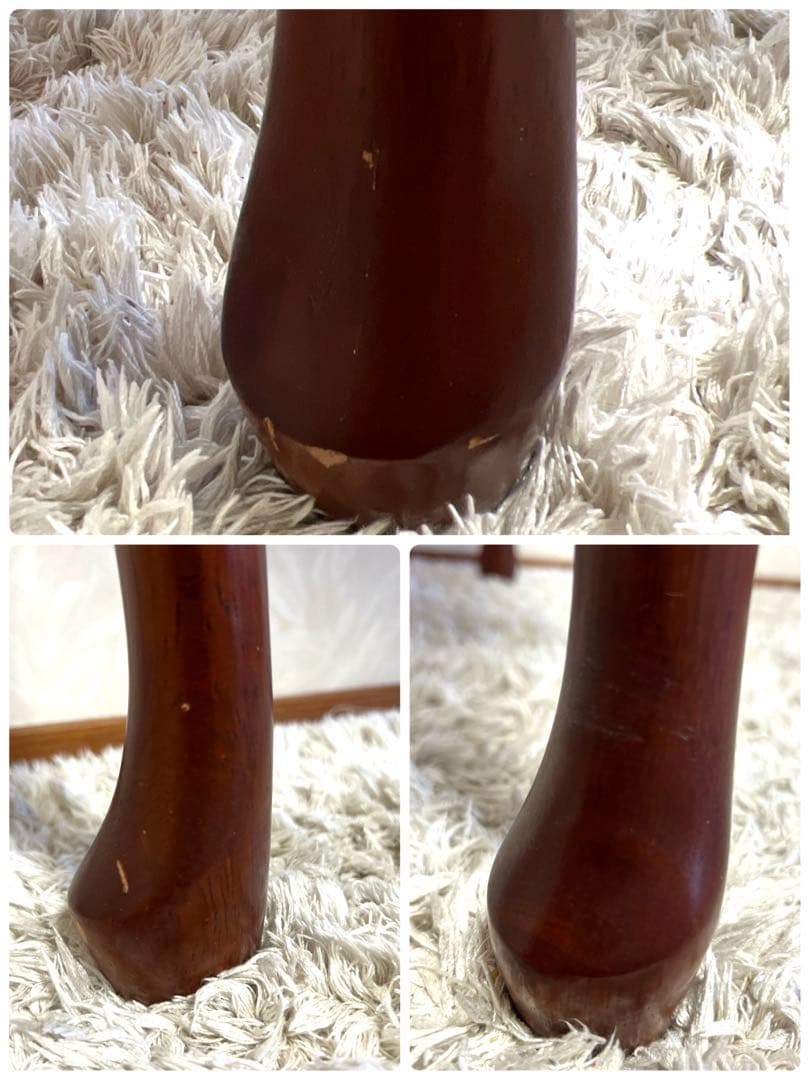 きつねうどん様コンソールテーブル引き出し付き　猫脚ハーフムーン半円花台