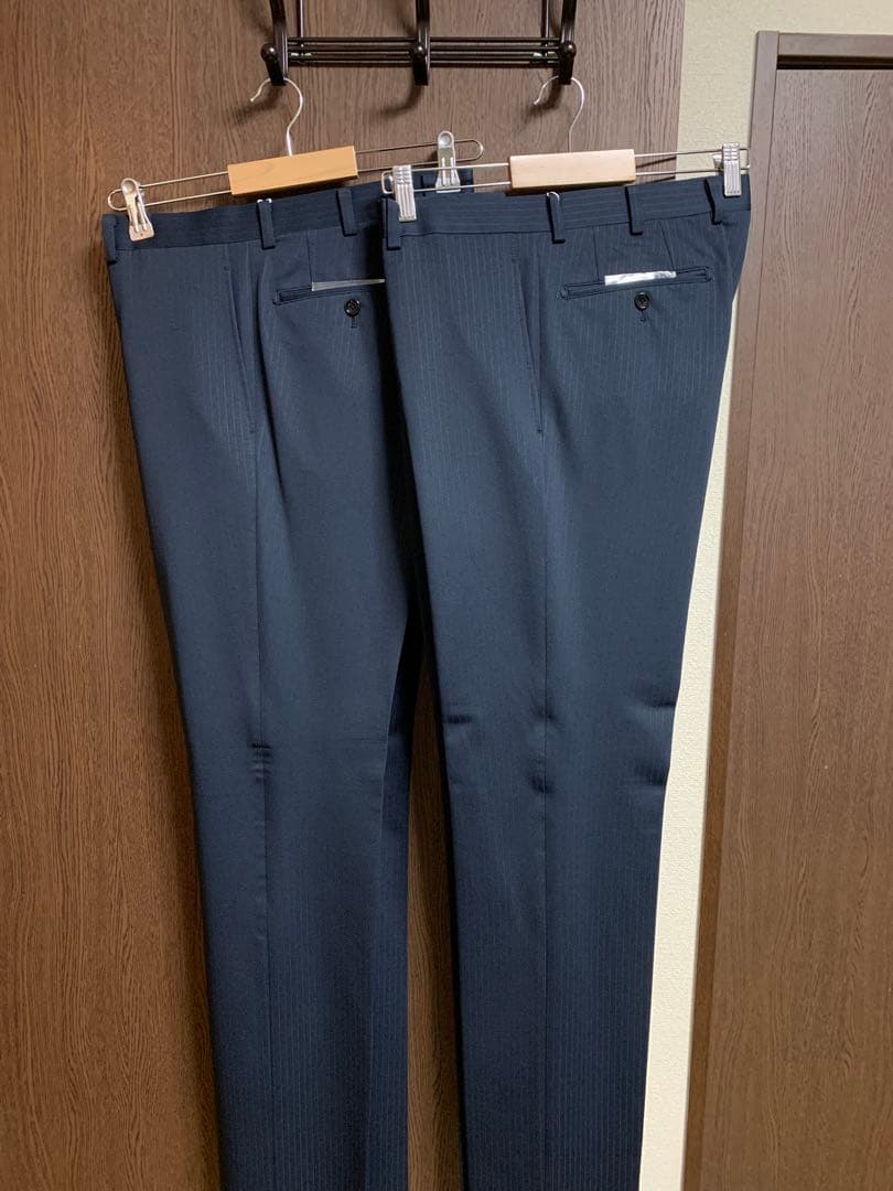 A5新品未使用！快適ストレッチ2パンツスーツ！定番ネイビー！ウォッシャブル！
