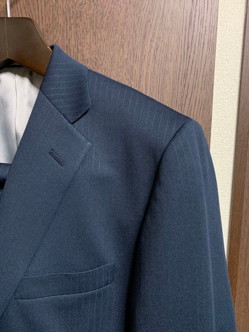A5新品未使用！快適ストレッチ2パンツスーツ！定番ネイビー！ウォッシャブル！