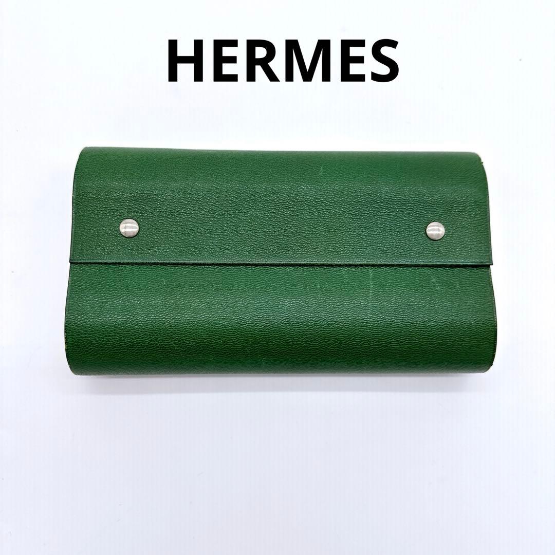 入手困難 HERMES エルメス カイエルーレ ロール手帳カバー メモ帳 レザー