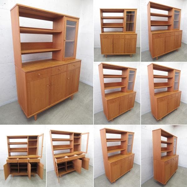 美品■モモナチュラル■VENT■レッドオーク■キッチンボード■食器棚■モダン■