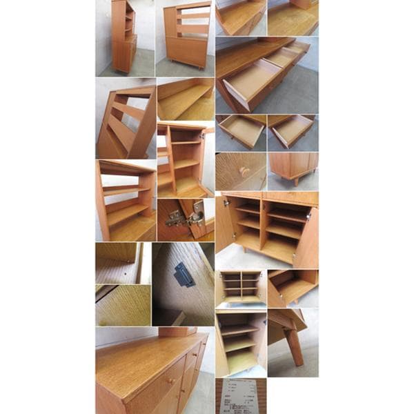 美品■モモナチュラル■VENT■レッドオーク■キッチンボード■食器棚■モダン■