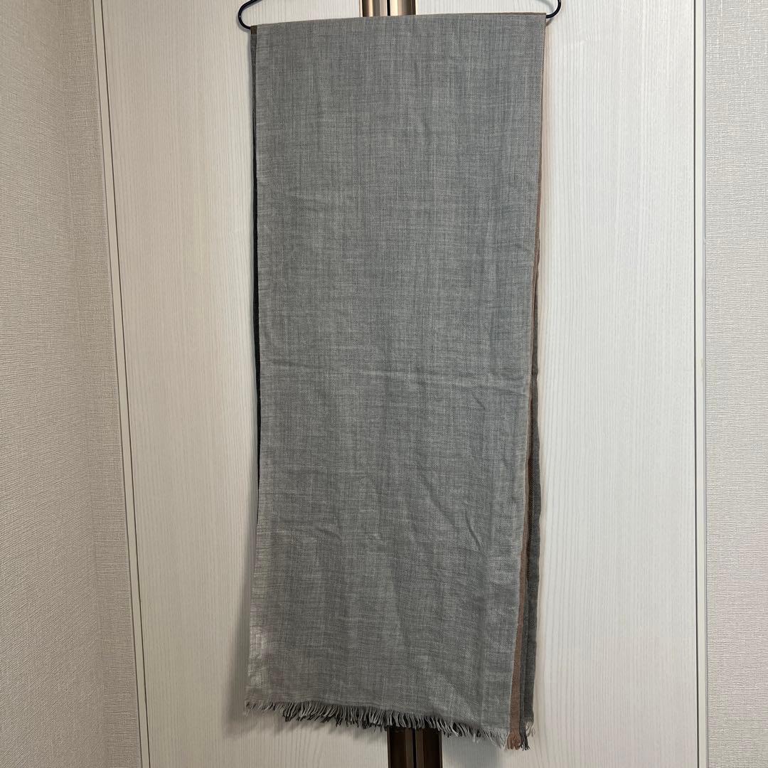 【美品】ブルネロクチネリ カラーブロックストール ライトグレー