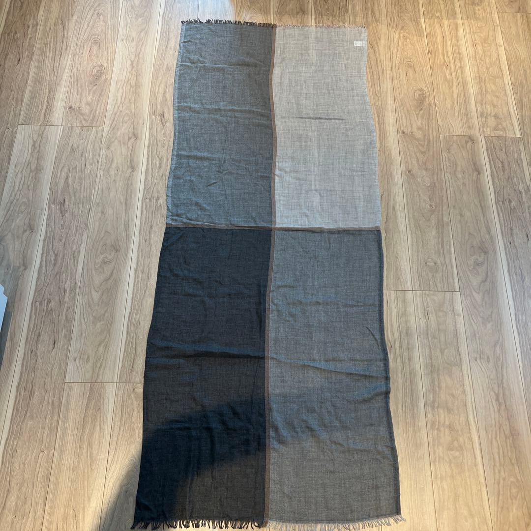 【美品】ブルネロクチネリ カラーブロックストール ライトグレー