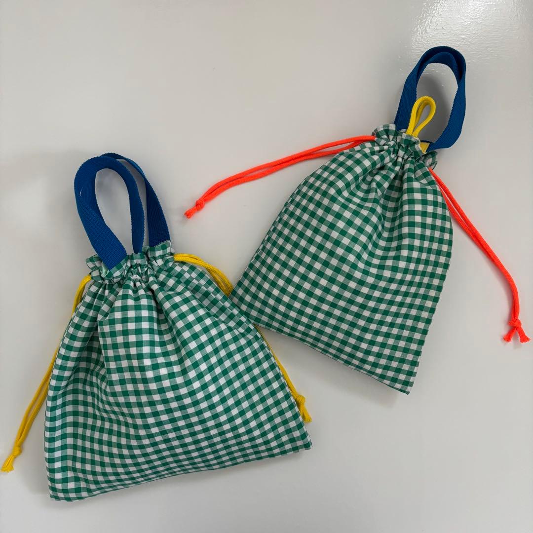 【ぽむ】レッスンバッグ　上履き入れ　体操服袋