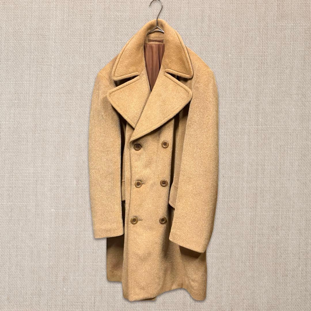 60s-70s MADE IN ITALY ウールモヘアダブルブレストコート