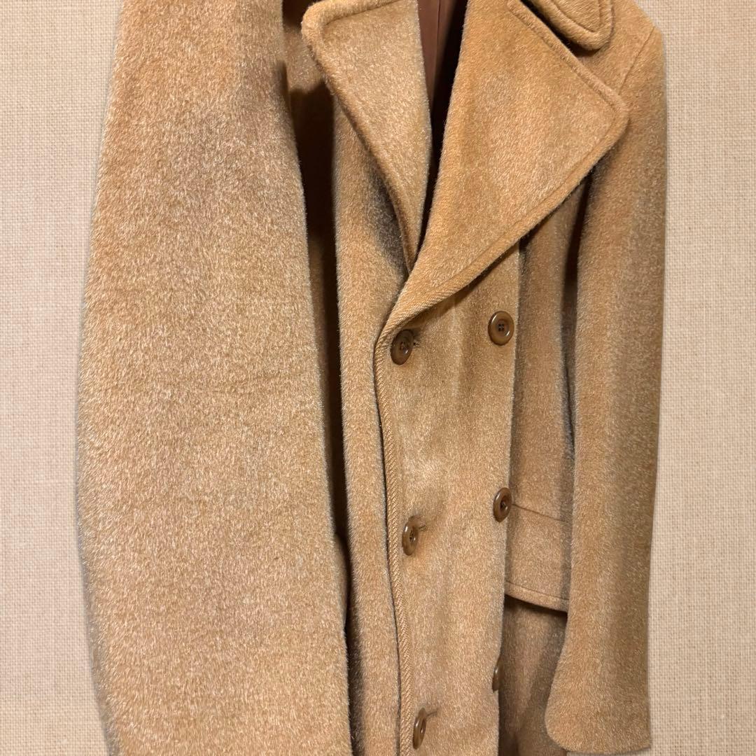 60s-70s MADE IN ITALY ウールモヘアダブルブレストコート