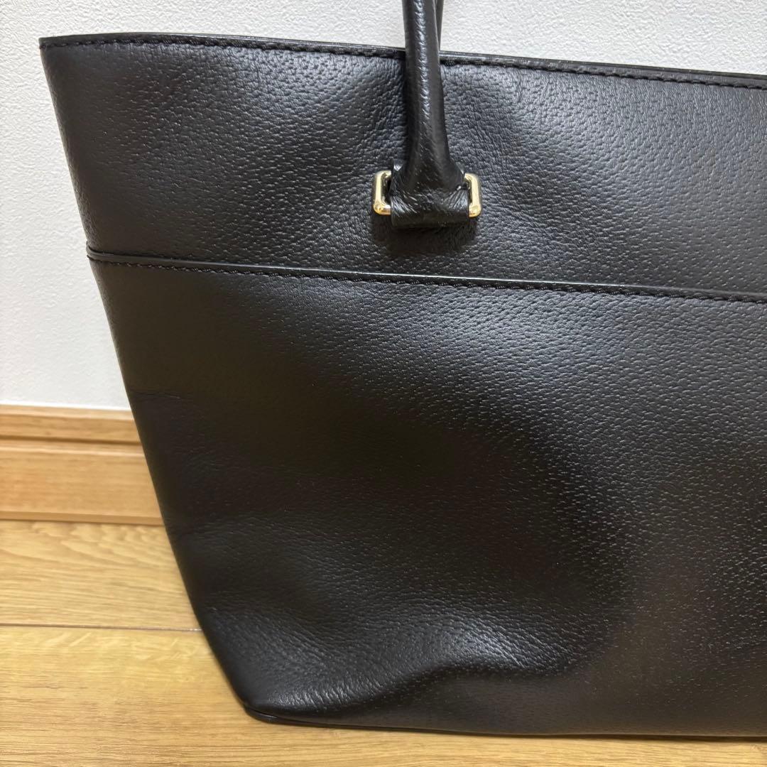 kate spade ブラック 黒　シンプル　トートバッグ　肩掛　ビジネス　就活