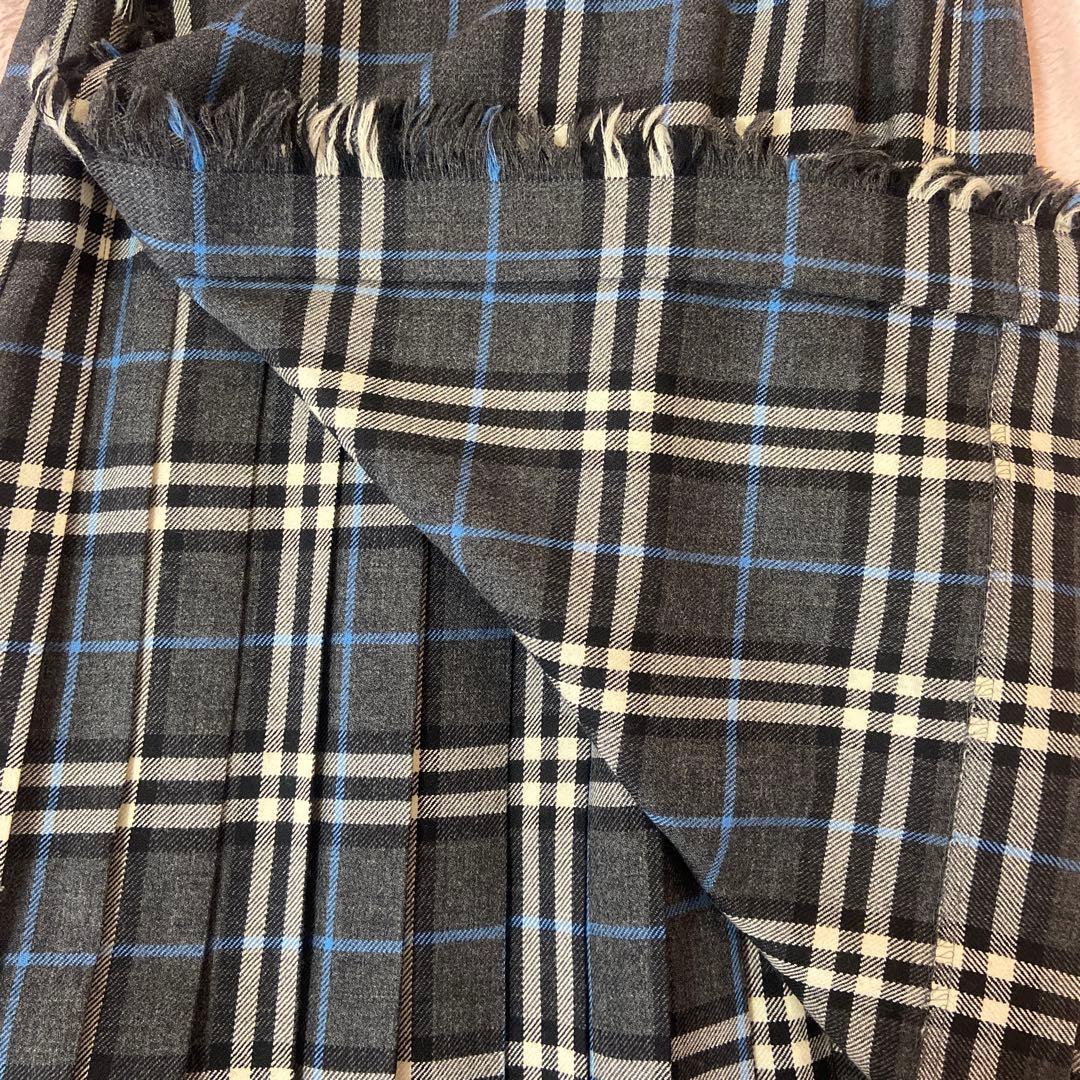 BURBERRY 膝丈 チェック プリーツ 巻きスカート