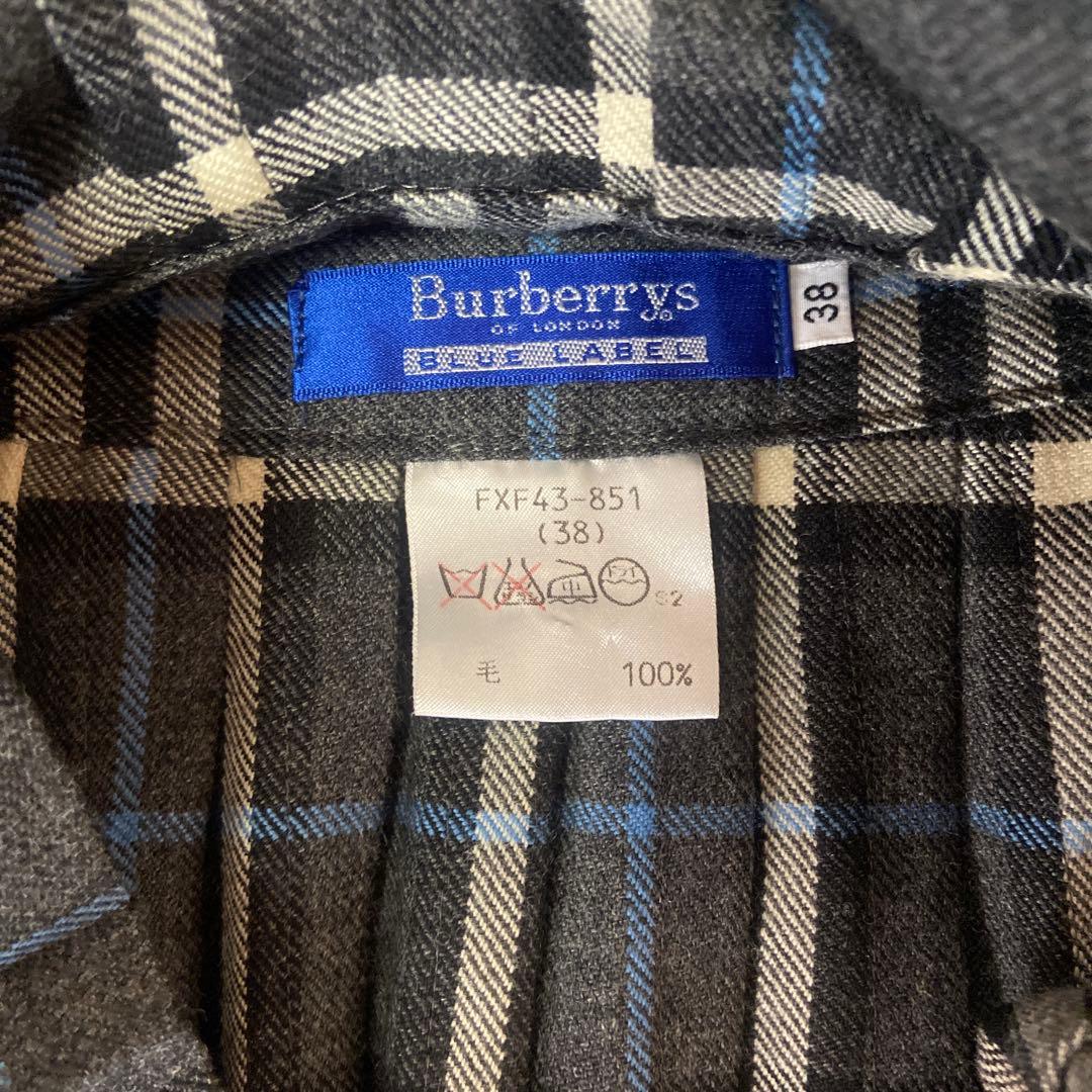 BURBERRY 膝丈 チェック プリーツ 巻きスカート
