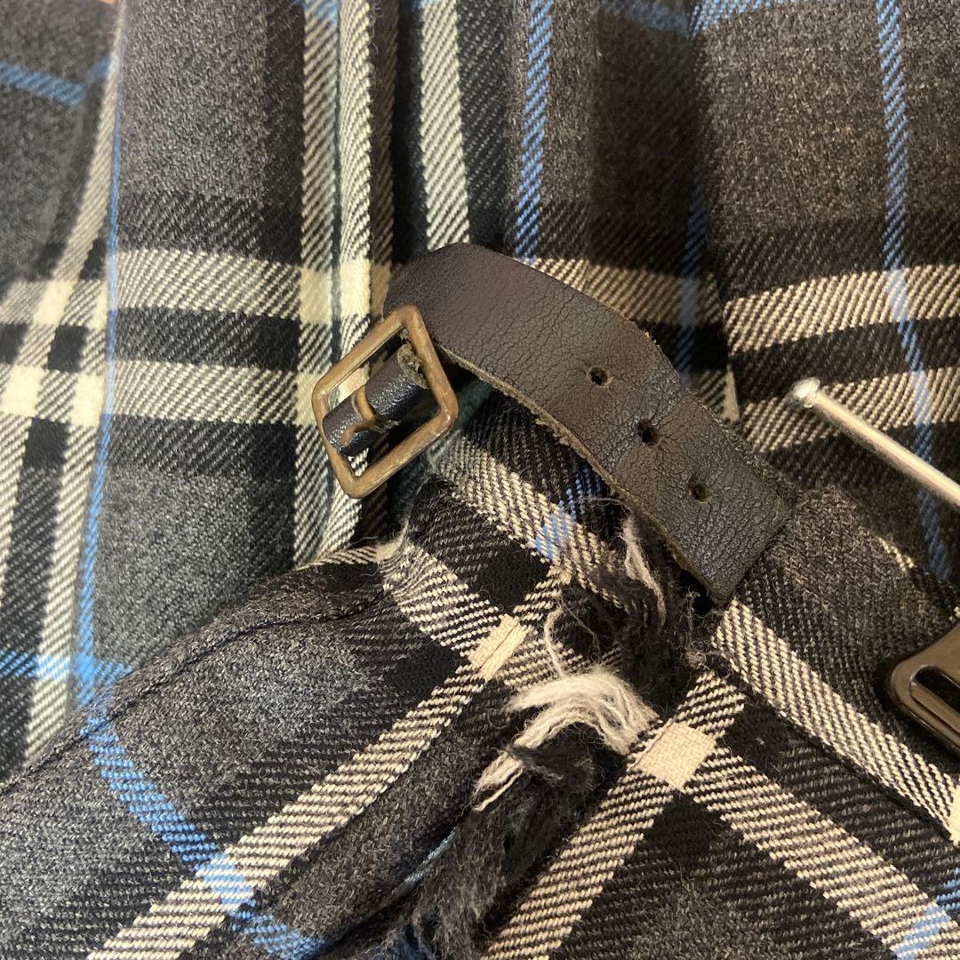 BURBERRY 膝丈 チェック プリーツ 巻きスカート