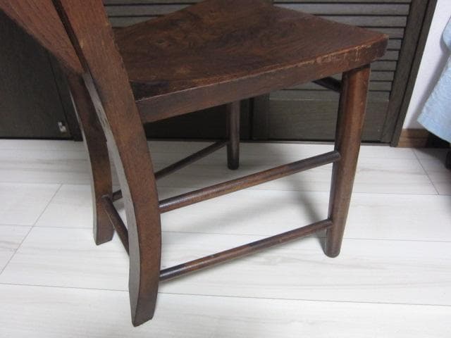 ☆レトロ ビンテージ☆チャーチチェア/教会椅子 木製 ポケット収納付　②