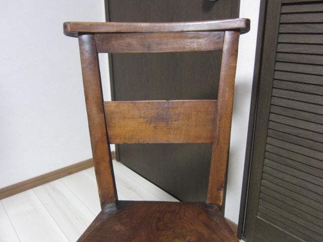 ☆レトロ ビンテージ☆チャーチチェア/教会椅子 木製 ポケット収納付　②