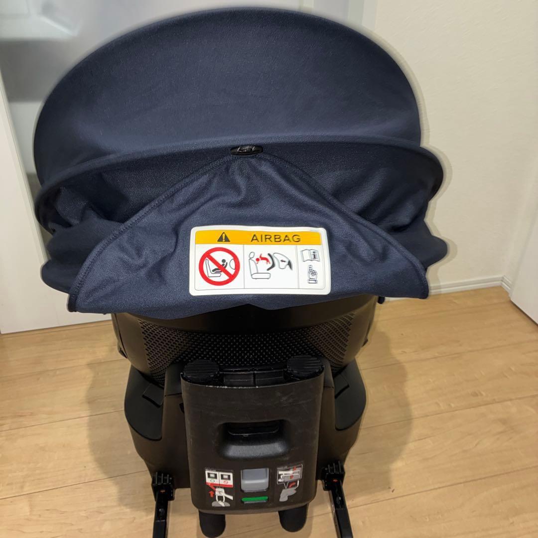 美品　エールべべ クルット5i グランス ISOFIX ネイビー 360°