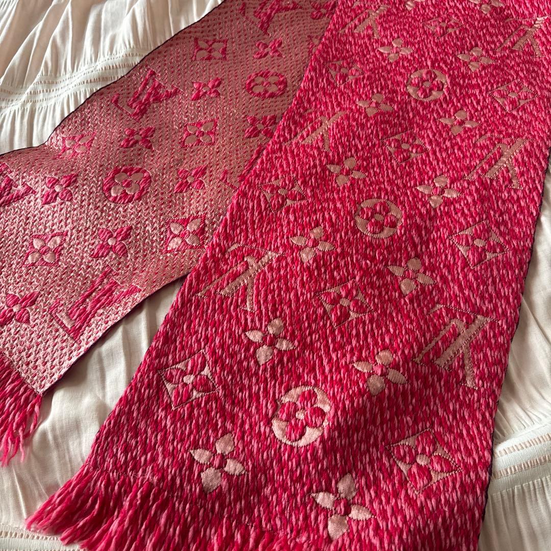 ルイヴィトン マフラー エシャルプロゴマニア ローズ ピンクミックスM78706