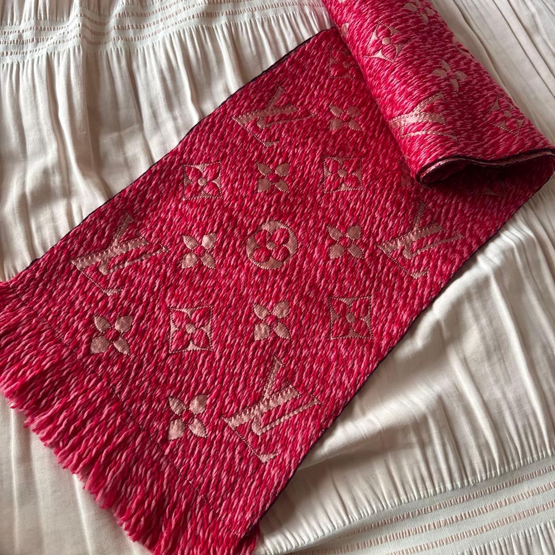 ルイヴィトン マフラー エシャルプロゴマニア ローズ ピンクミックスM78706