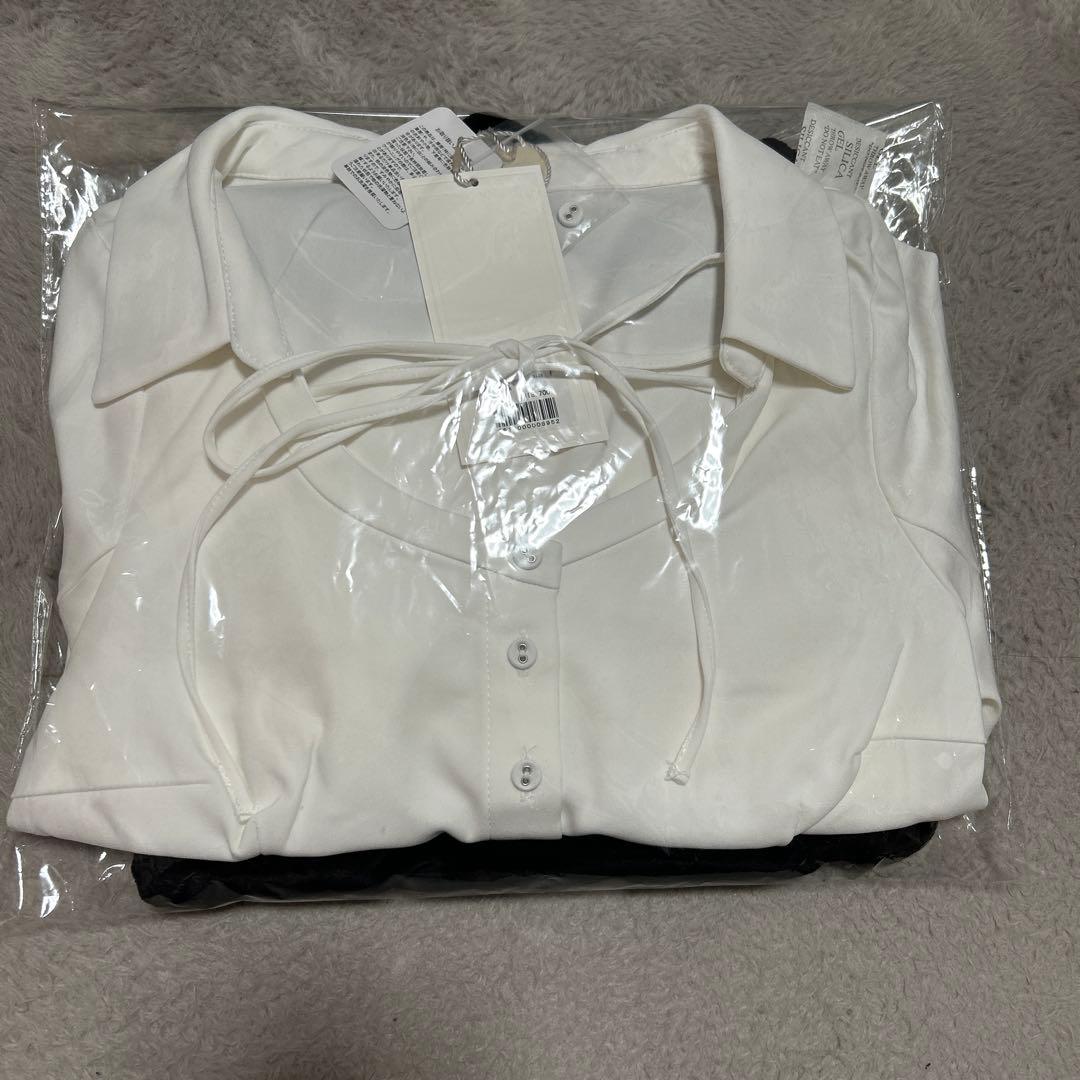 アンドマリー黒サロペットと白シャツのセット