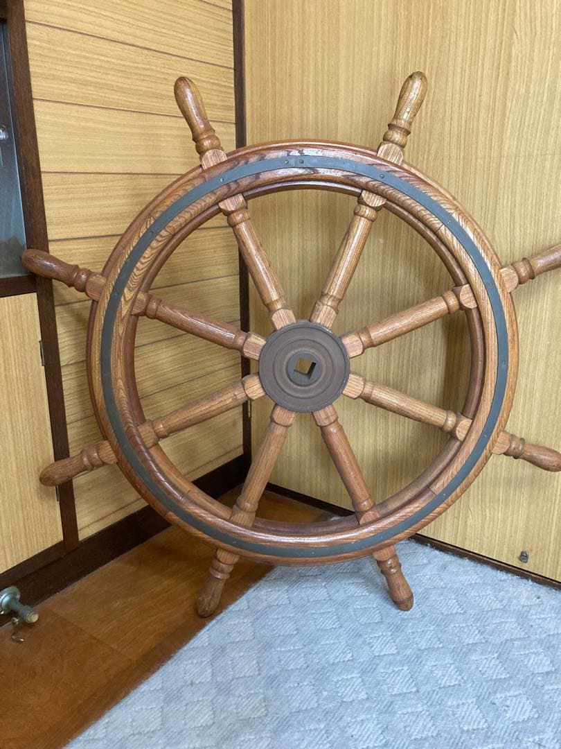 【約90cm】船舵 操舵輪 舵輪 アンティーク インテリア9/27.28発送