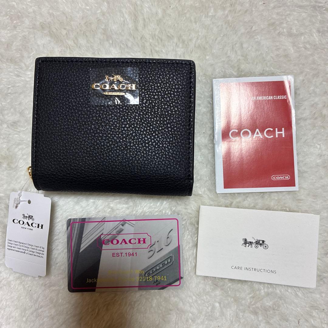 限定sale【未使用】COACH コーチ　スナップウォレット　ミニ財布　黒
