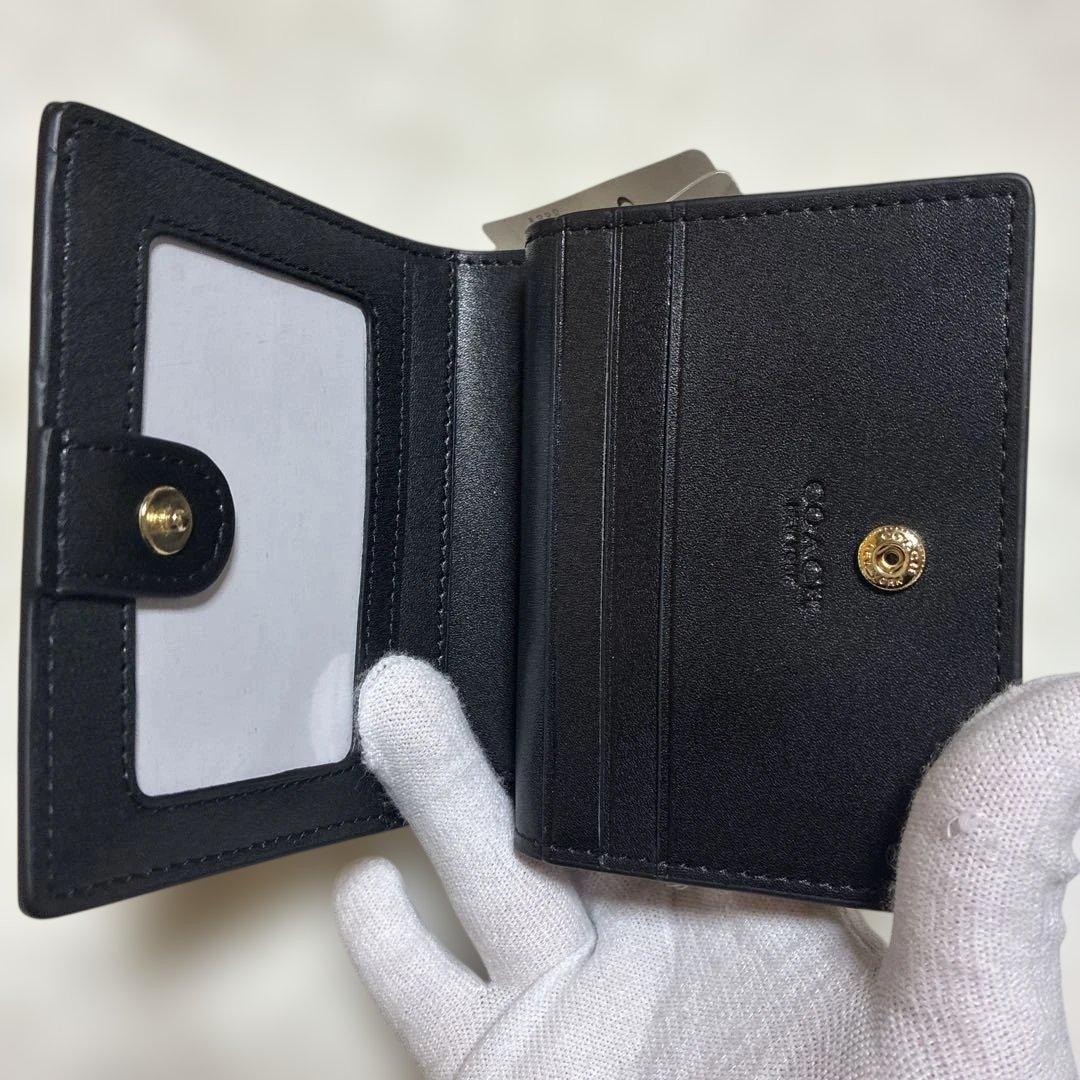 限定sale【未使用】COACH コーチ　スナップウォレット　ミニ財布　黒