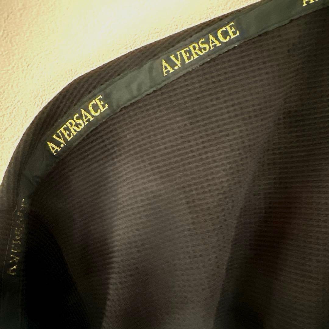 VERSACE ブラック ジップアップジャケット　刺繍ロゴ