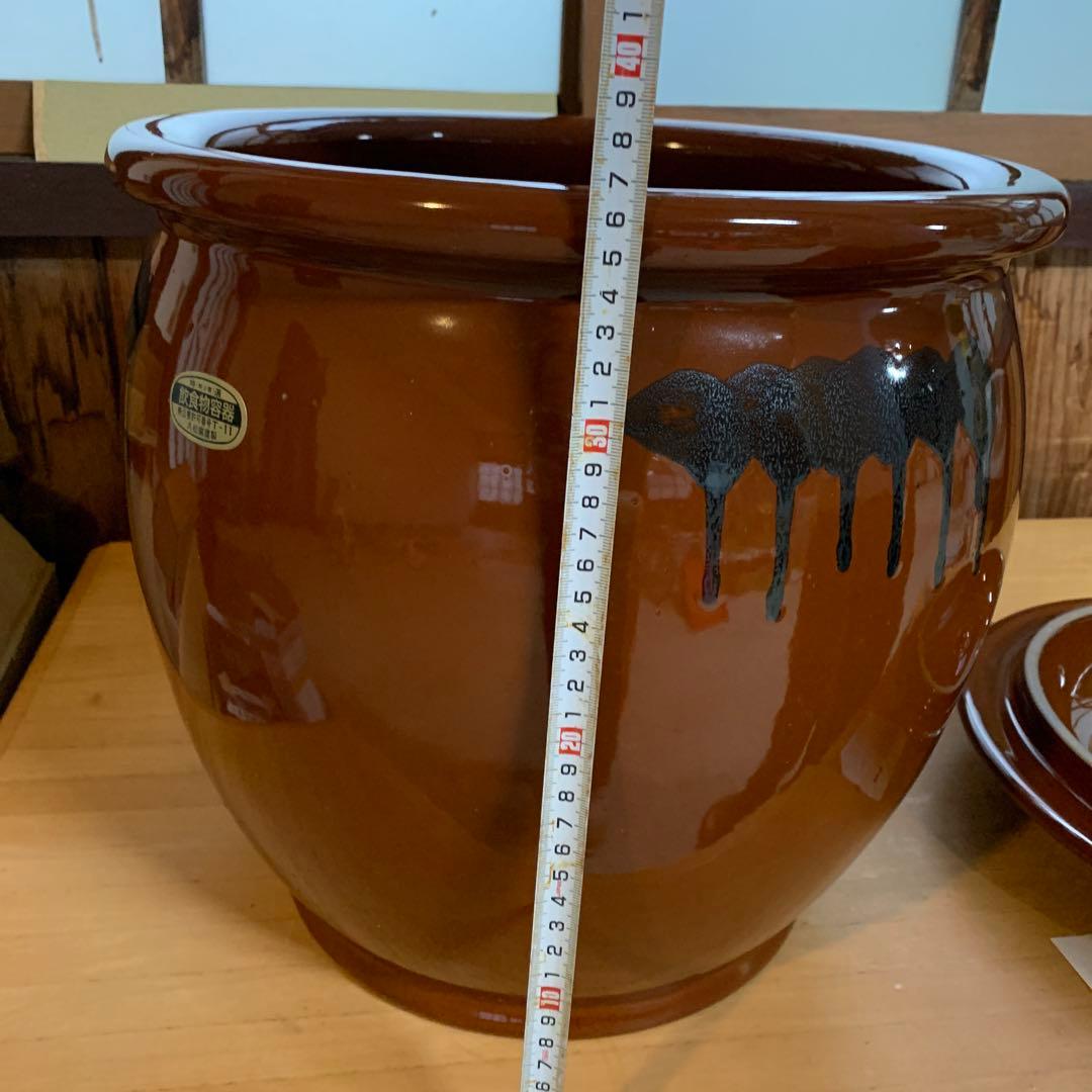 常滑焼 丸甕15号 蓋付 新品