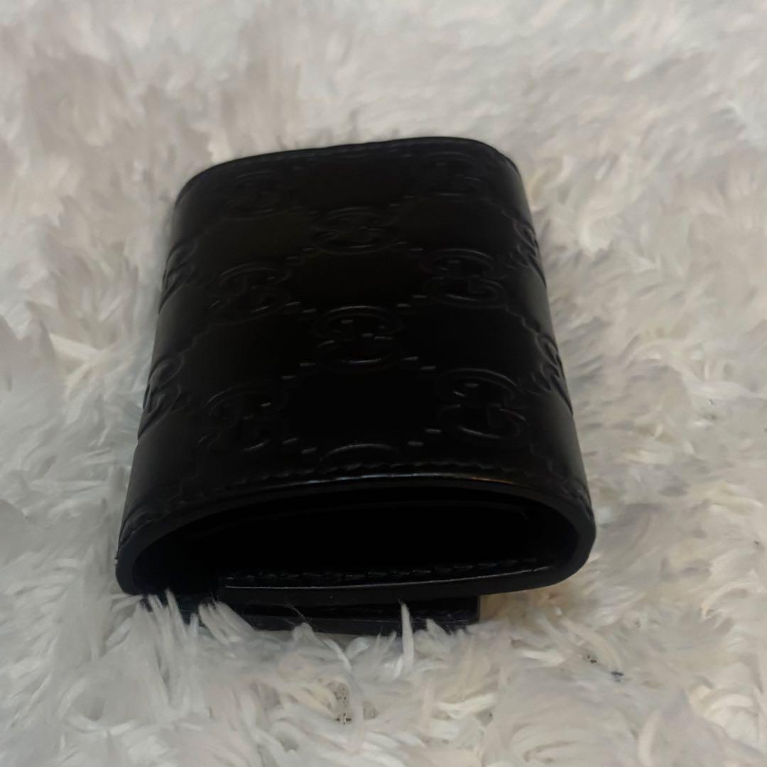 付属品付き 美品 GUCCI グッチ シマ キーケース 6連138093 黒