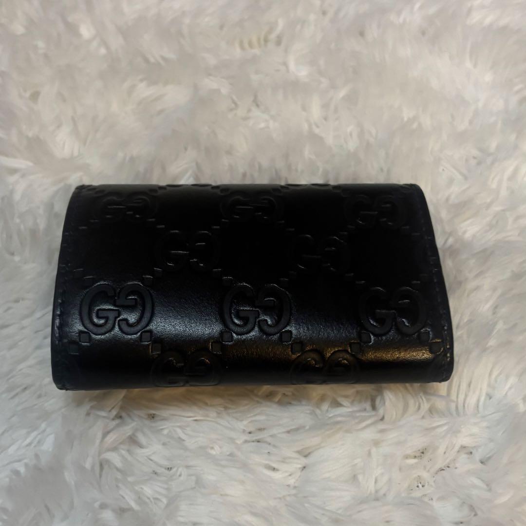 付属品付き 美品 GUCCI グッチ シマ キーケース 6連138093 黒