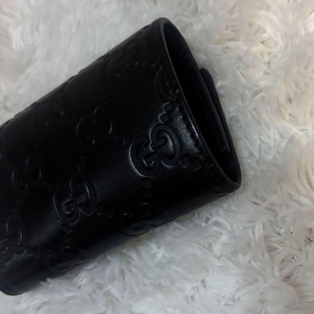 付属品付き 美品 GUCCI グッチ シマ キーケース 6連138093 黒
