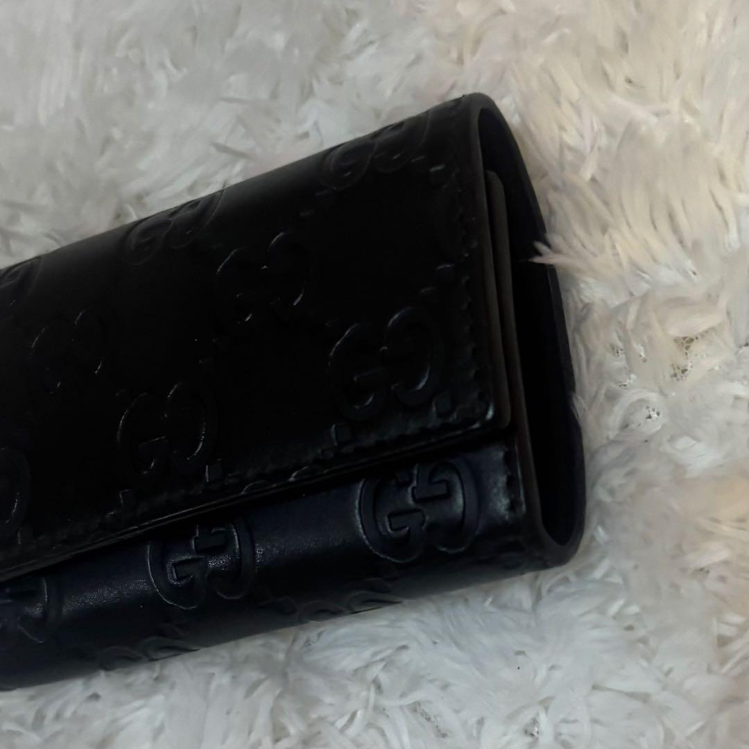 付属品付き 美品 GUCCI グッチ シマ キーケース 6連138093 黒
