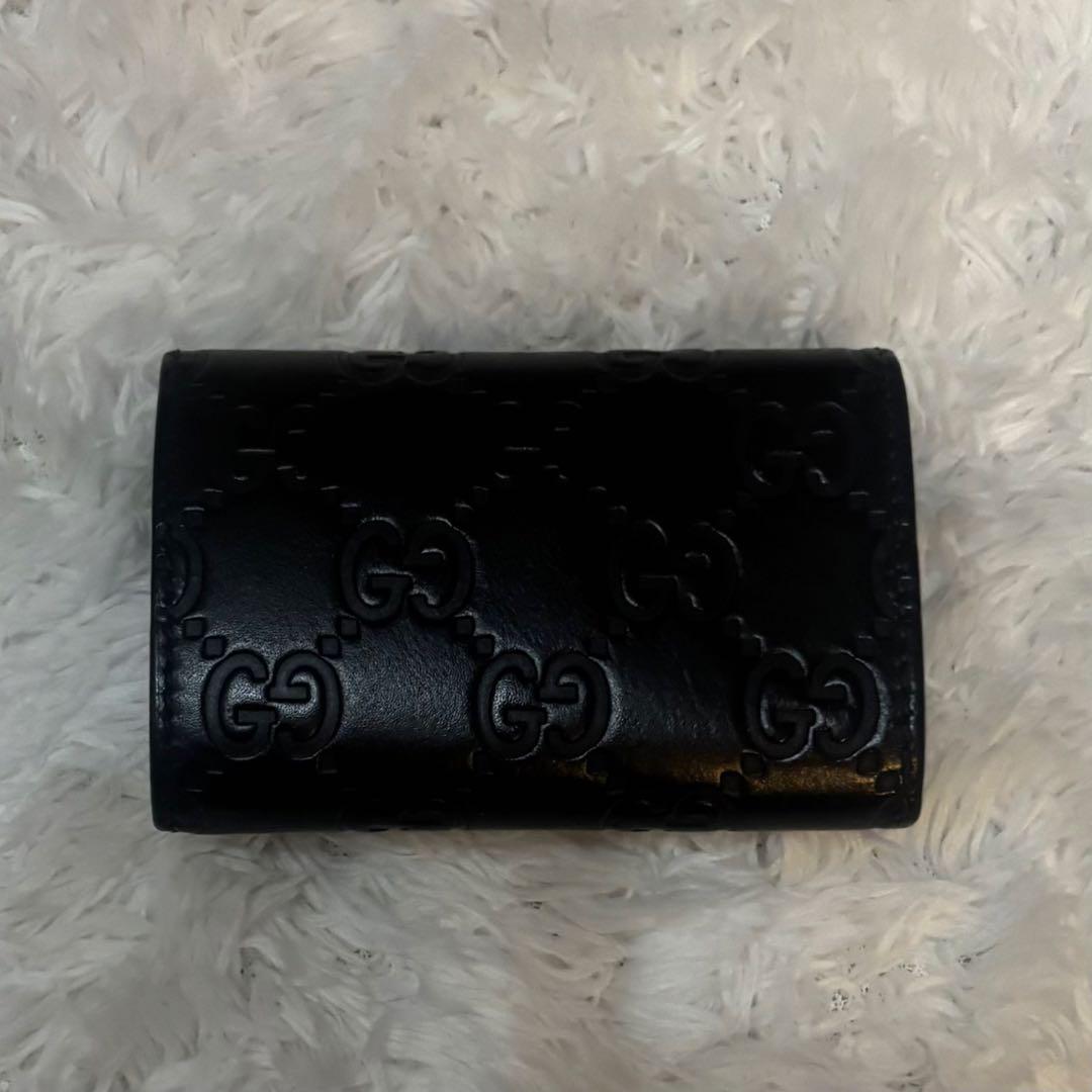 付属品付き 美品 GUCCI グッチ シマ キーケース 6連138093 黒