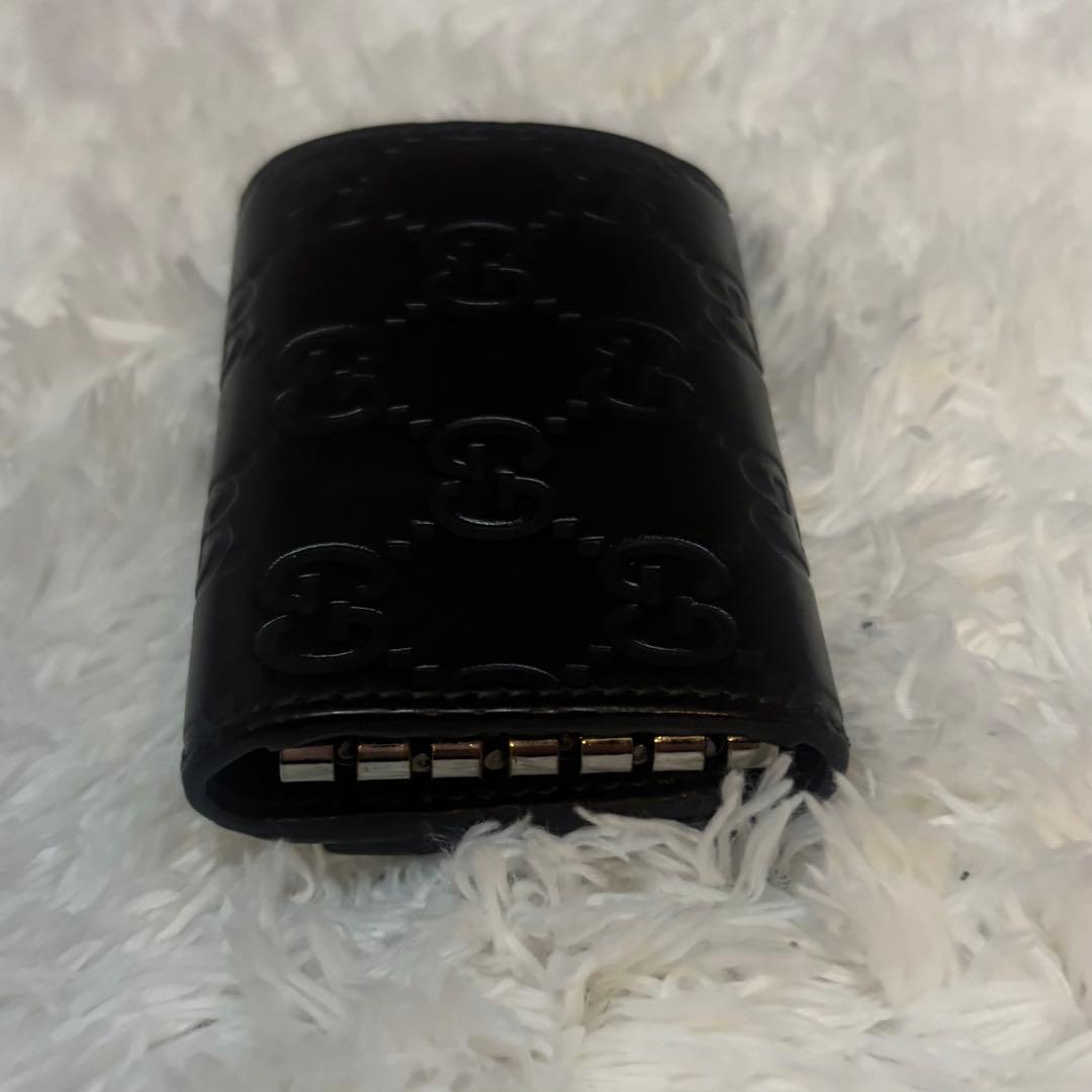 付属品付き 美品 GUCCI グッチ シマ キーケース 6連138093 黒
