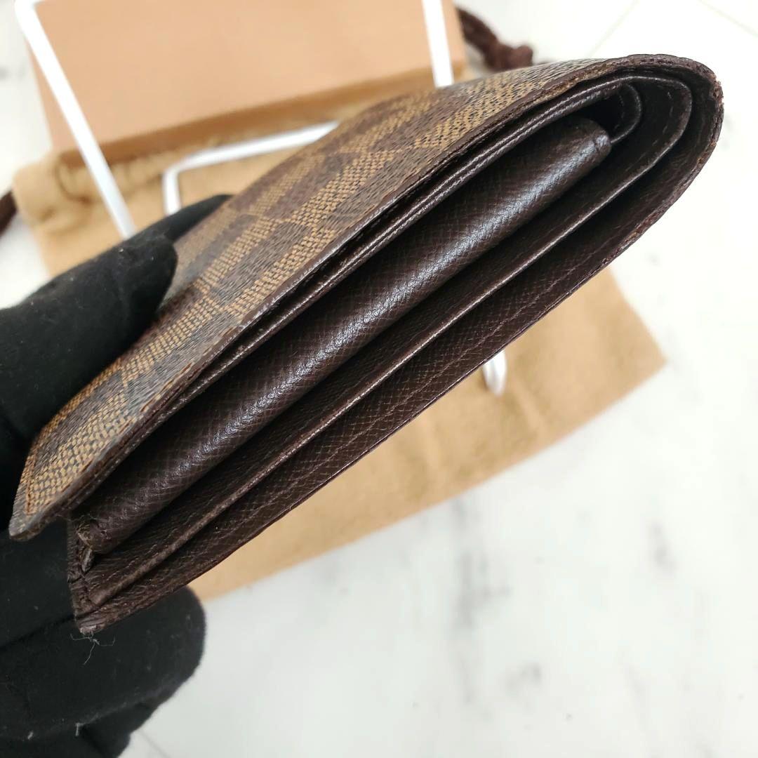 訳あり 外観美品 ルイヴィトン 二つ折り財布 ポルトフォイユ マルコ ダミエ