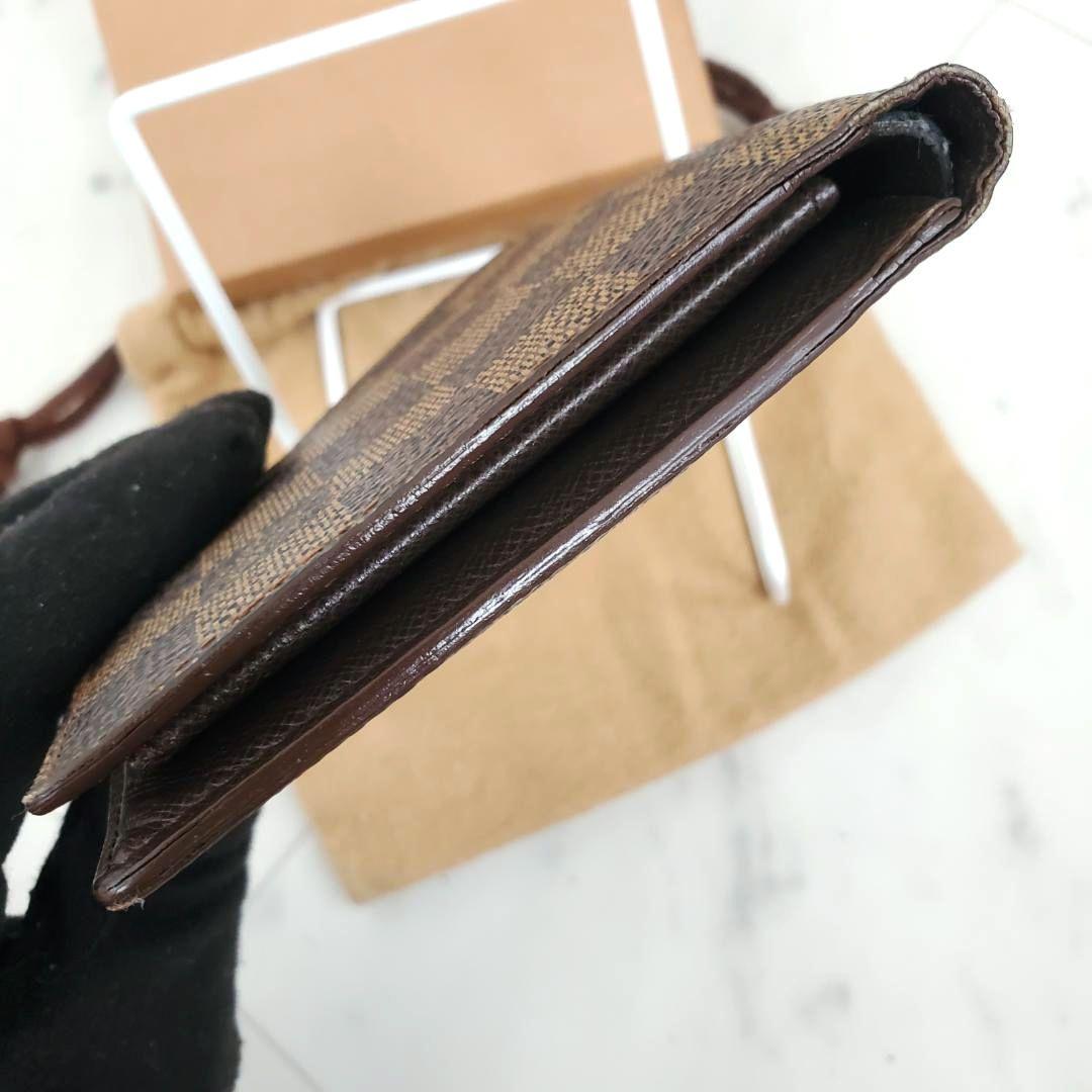 訳あり 外観美品 ルイヴィトン 二つ折り財布 ポルトフォイユ マルコ ダミエ