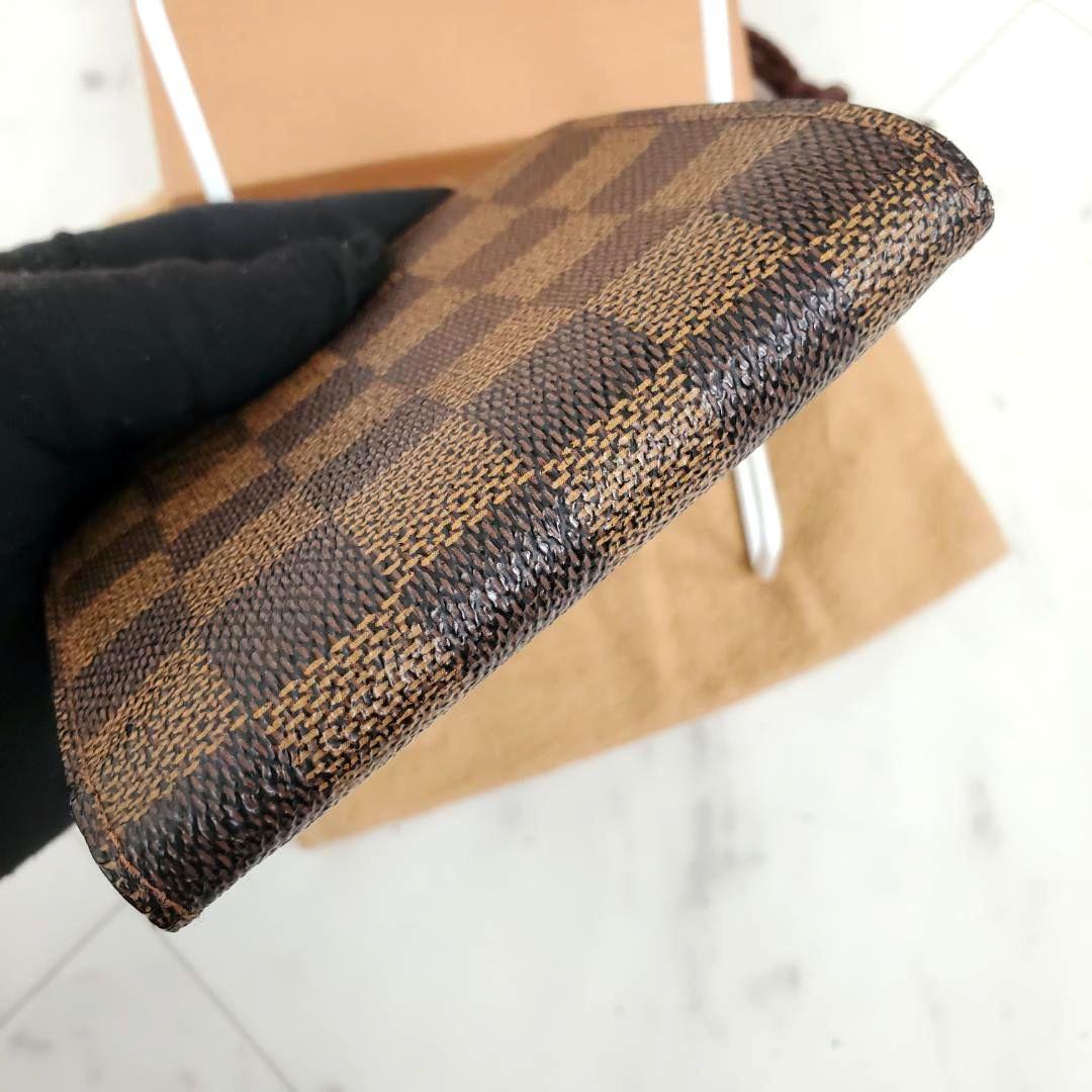 訳あり 外観美品 ルイヴィトン 二つ折り財布 ポルトフォイユ マルコ ダミエ