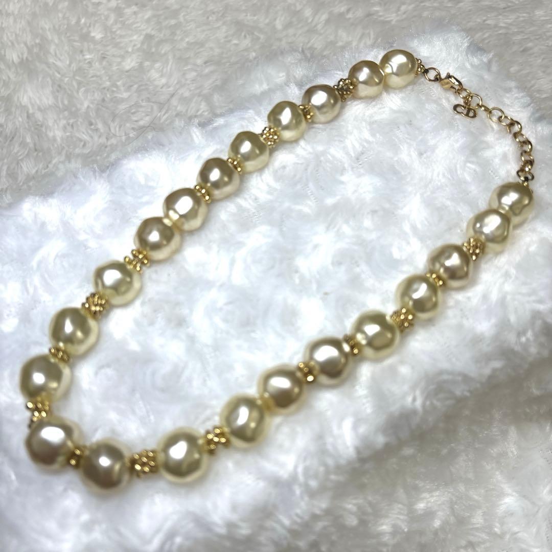 Dior クリスチャンディオール　パールネックレス（14.09mm）　保管袋付