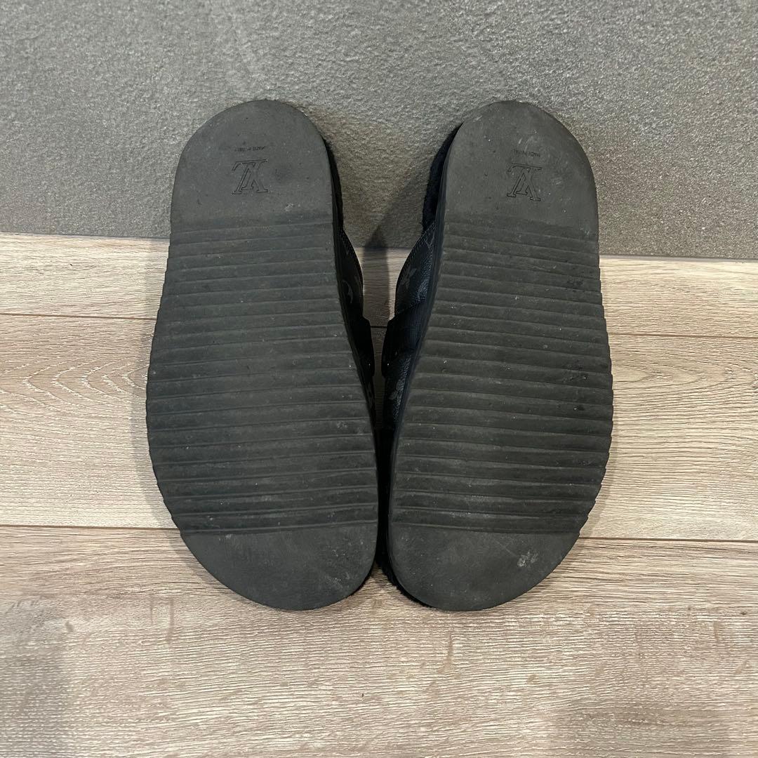 ルイヴィトン☆19AWホノルルライン モノグラムロゴテープミュールファーサンダル