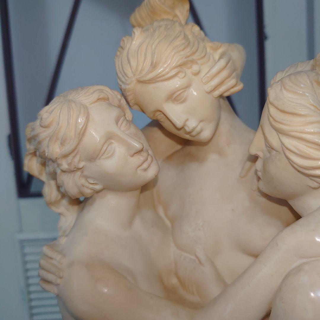 【A SANTNI】大理石　ギリシャ神話　三美神像　裸婦像　西洋彫刻　ITALY