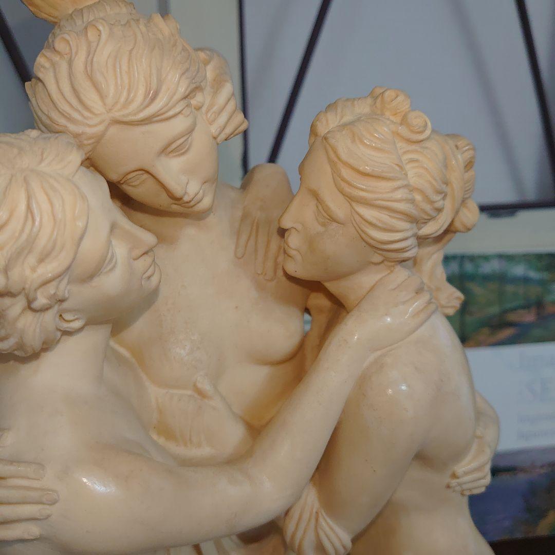 【A SANTNI】大理石　ギリシャ神話　三美神像　裸婦像　西洋彫刻　ITALY