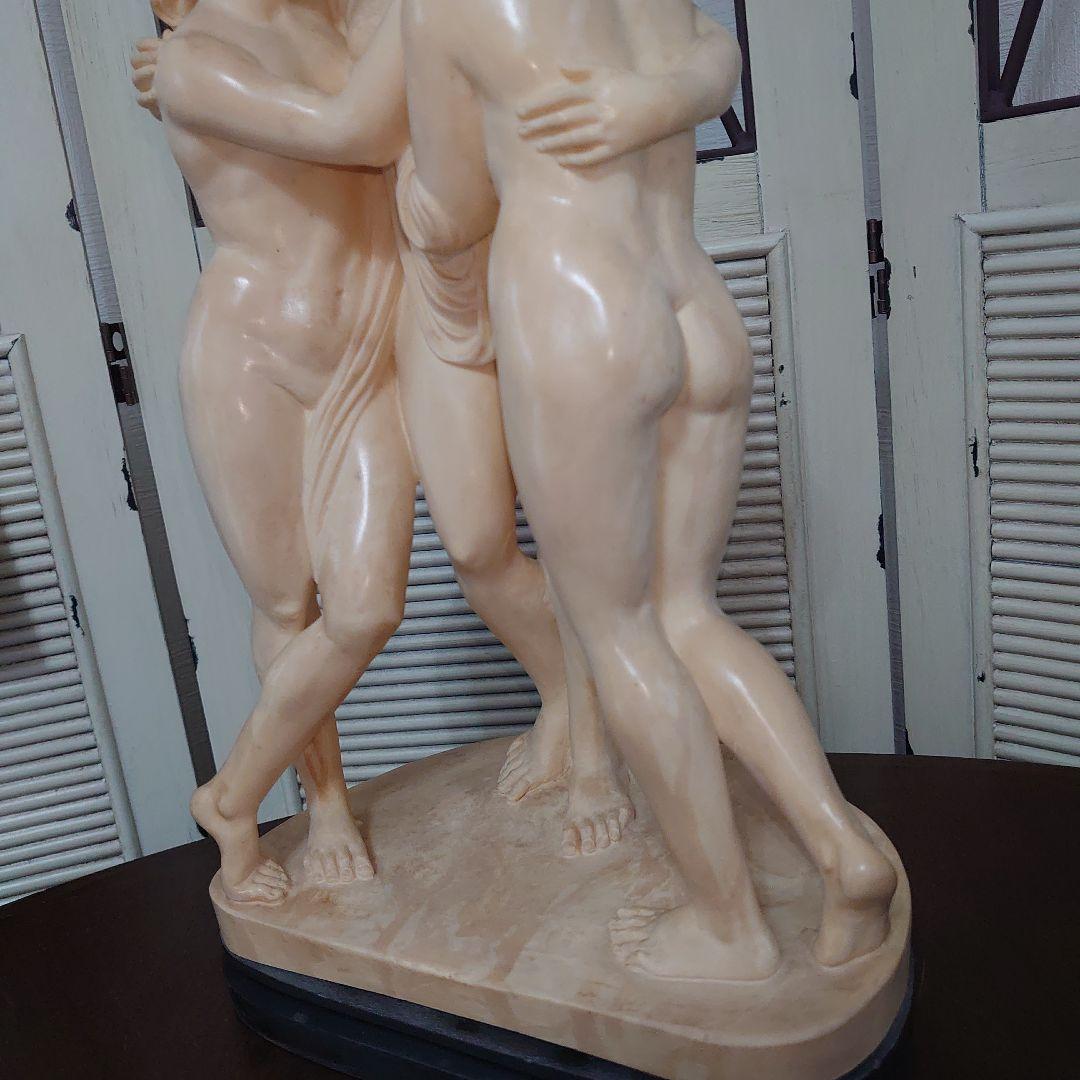 【A SANTNI】大理石　ギリシャ神話　三美神像　裸婦像　西洋彫刻　ITALY