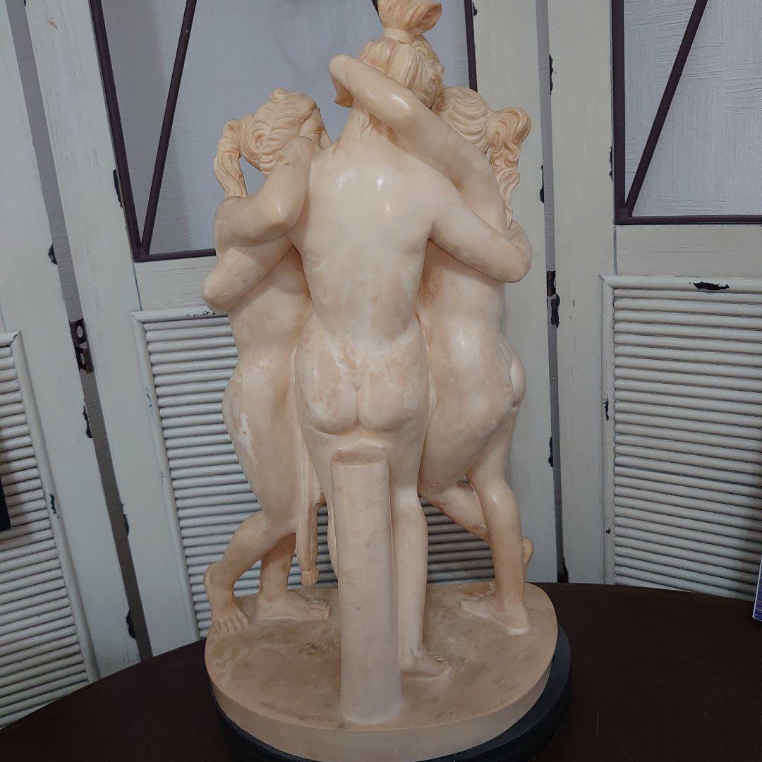 【A SANTNI】大理石　ギリシャ神話　三美神像　裸婦像　西洋彫刻　ITALY