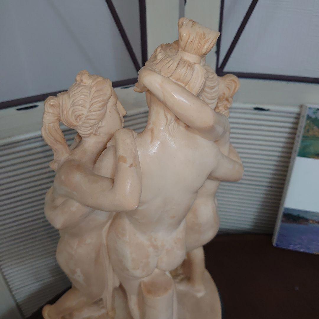 【A SANTNI】大理石　ギリシャ神話　三美神像　裸婦像　西洋彫刻　ITALY