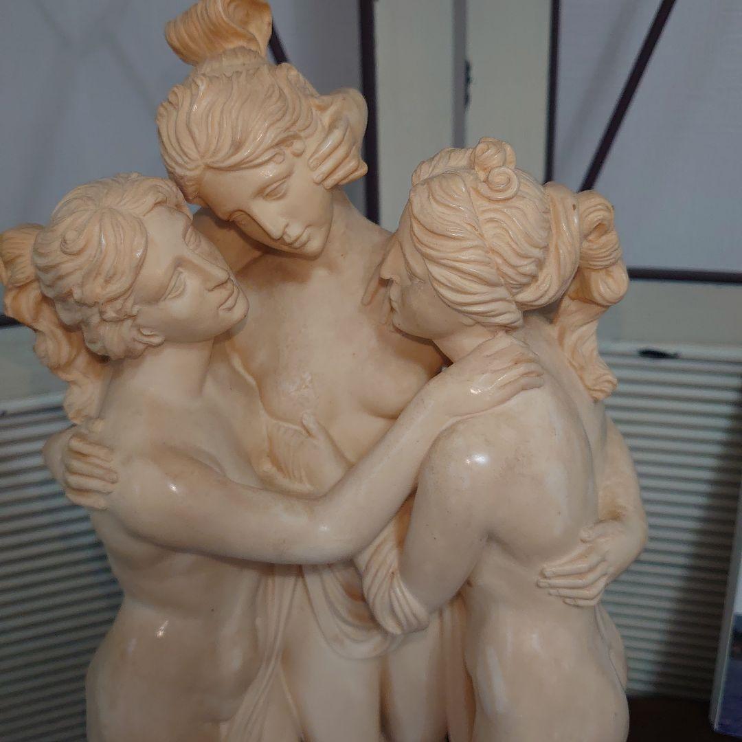 【A SANTNI】大理石　ギリシャ神話　三美神像　裸婦像　西洋彫刻　ITALY