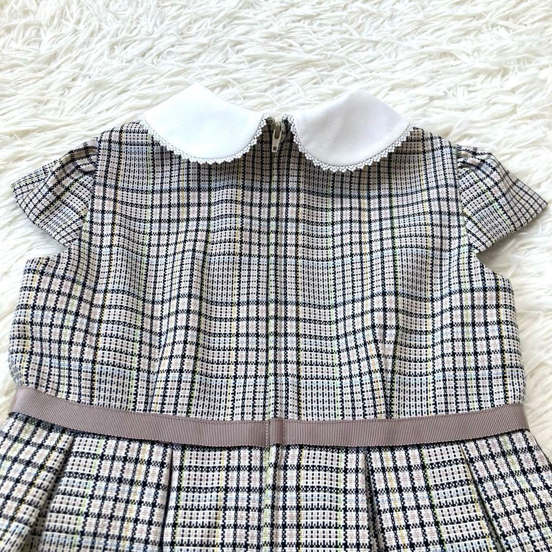 モコモコ 　プティマイン　極美品　チェックOP＋スカラップジャケットセット