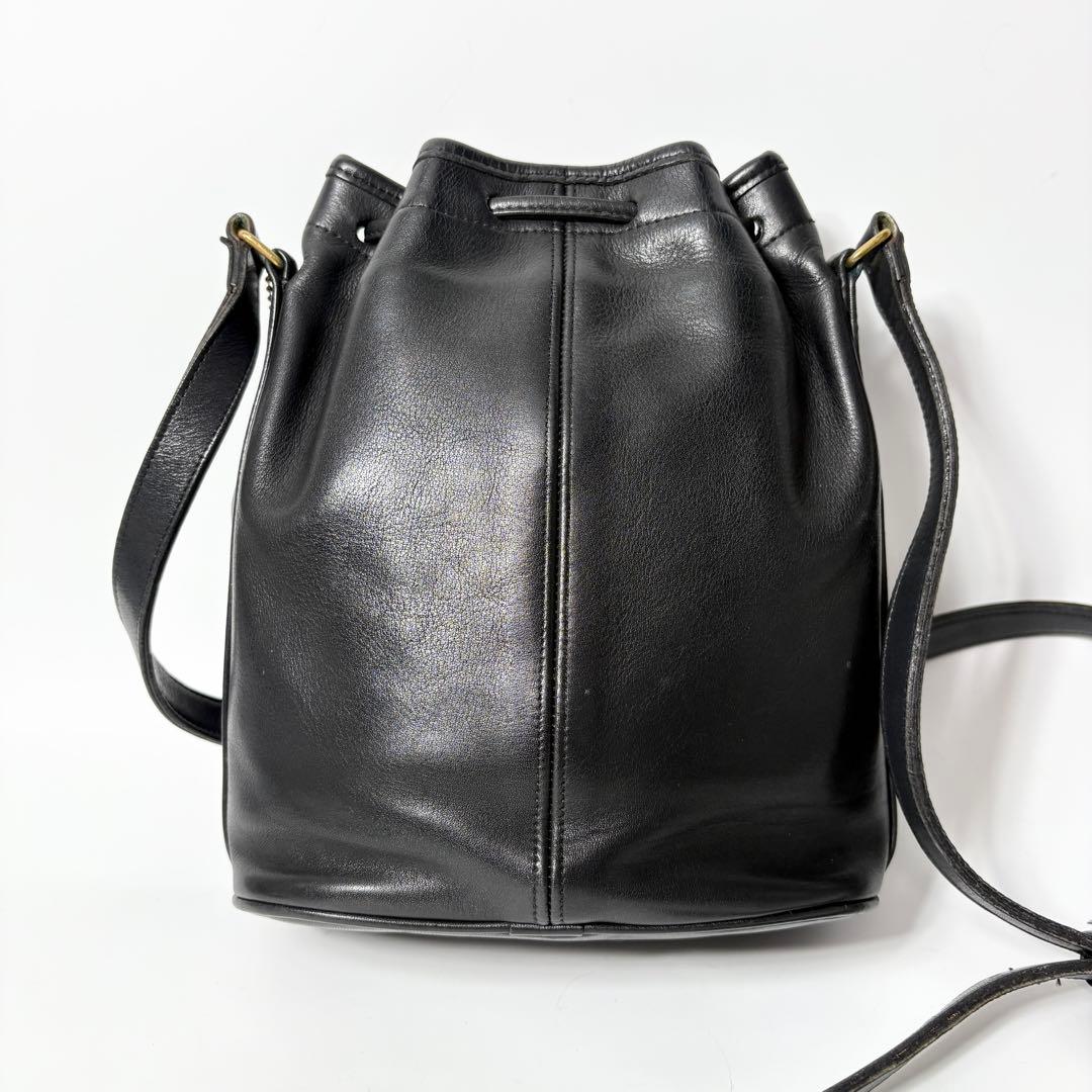 オールドコーチ　ショルダーバッグ　巾着　ブラック　vintagecoach.