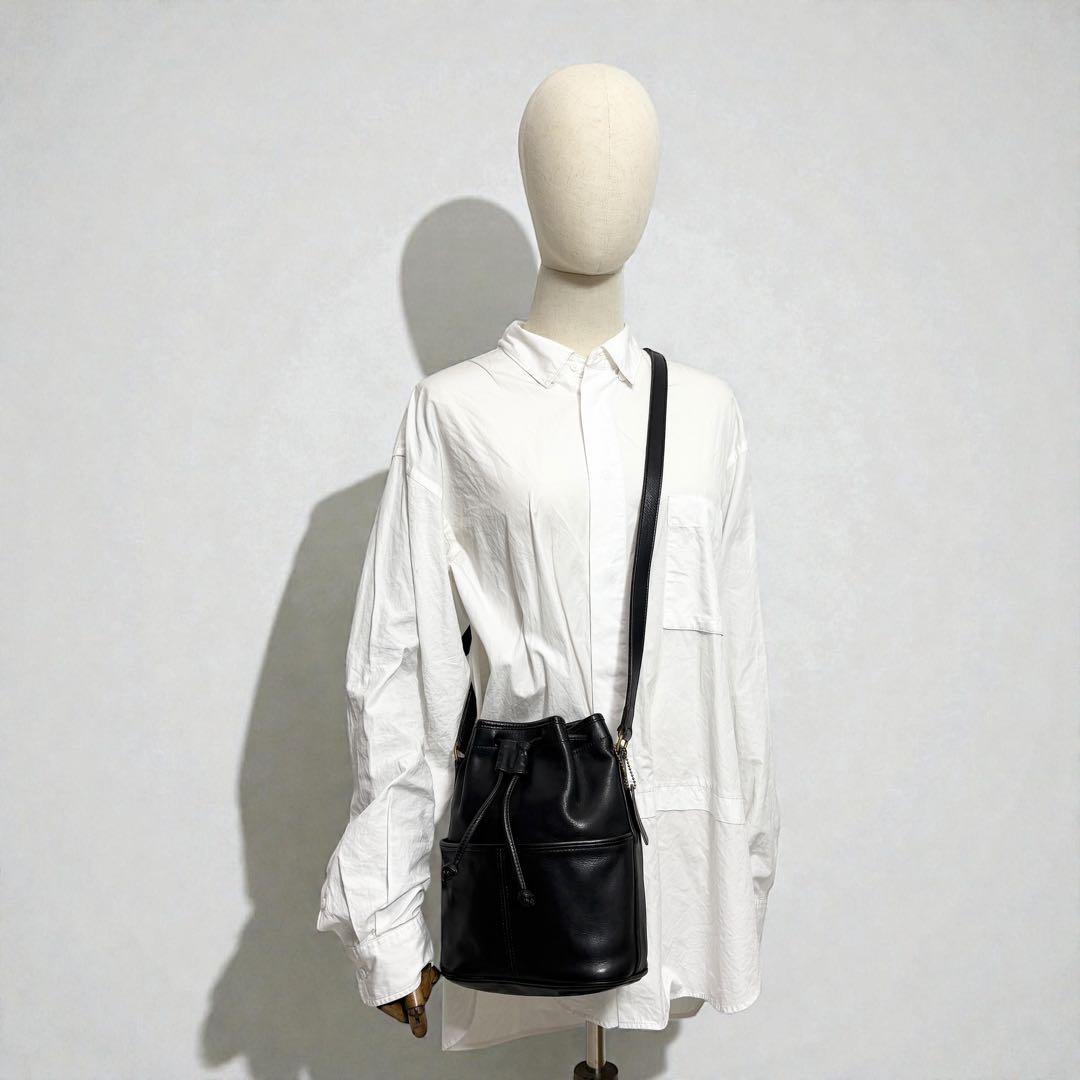 オールドコーチ　ショルダーバッグ　巾着　ブラック　vintagecoach.