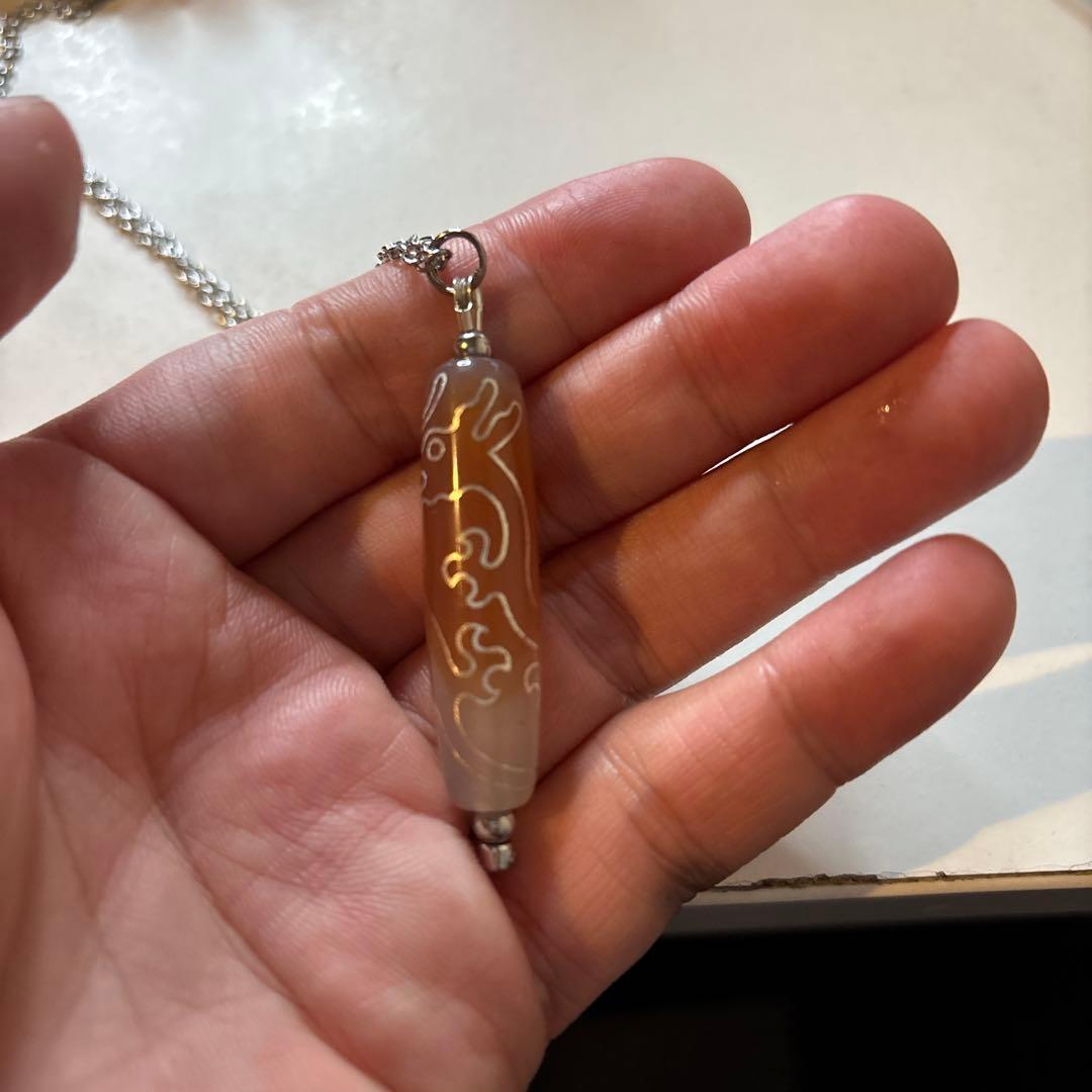 珍しい！朱砂銅銀龍神天珠たー！綺麗！見たことない！