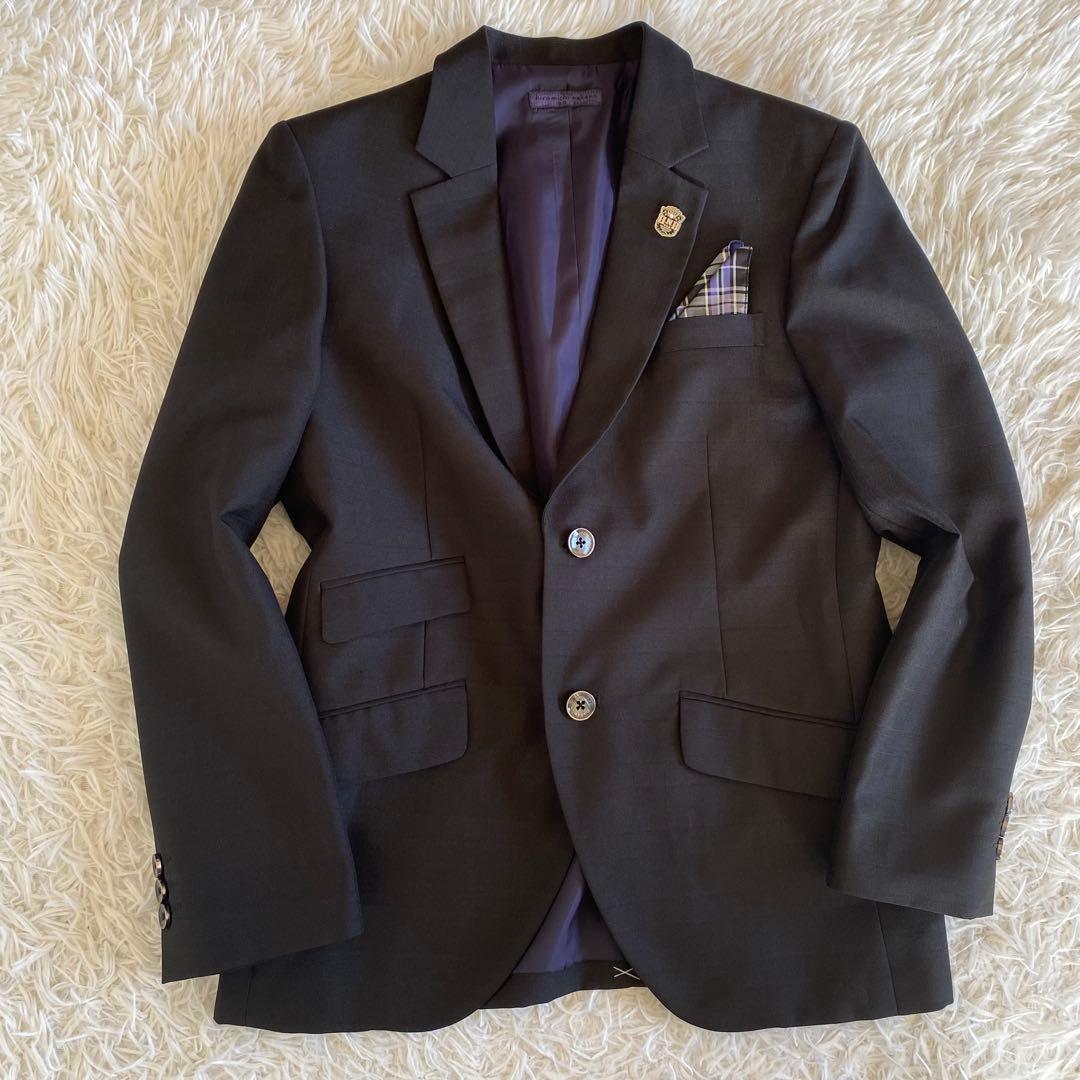 【未使用に近い】ヒロミチナカノ　フォーマル6点セット　160cm 黒　しつけ糸有