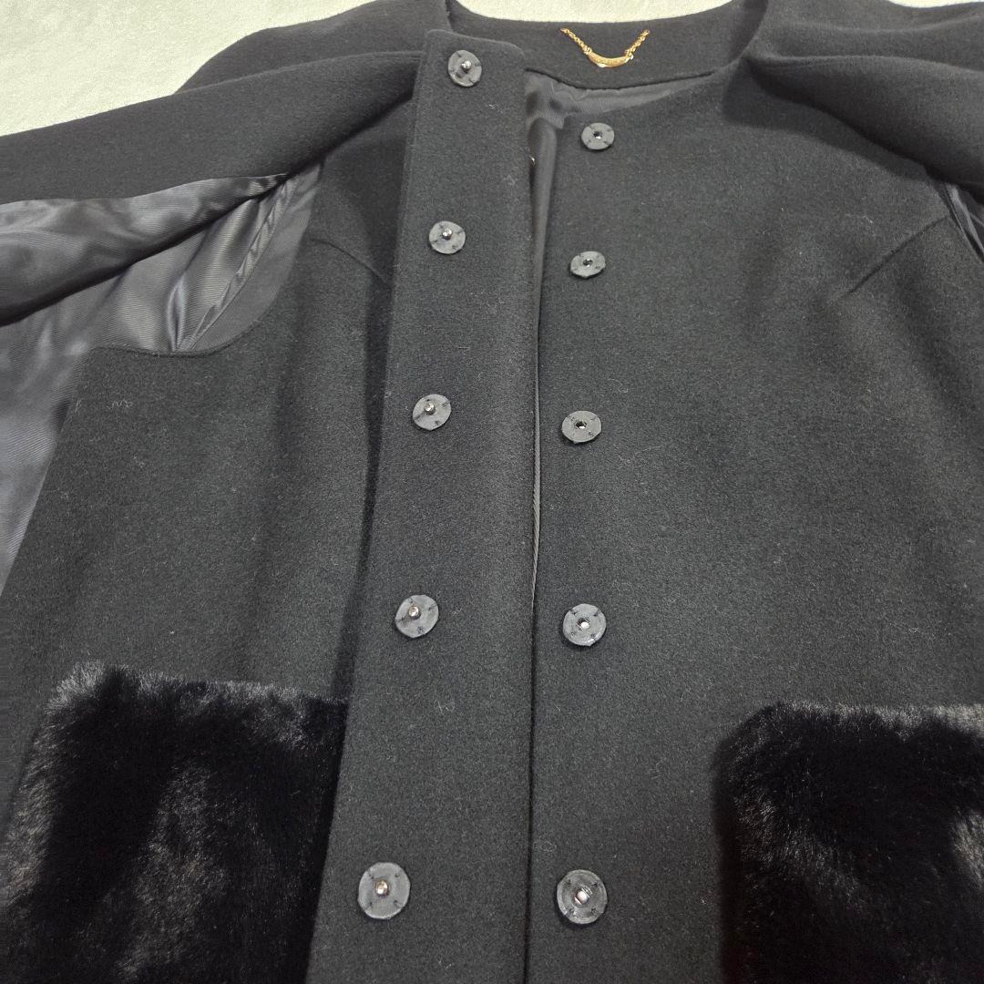 [新品タグ付き]Rose Tiara ポンチョコート 大きいサイズ ブラック