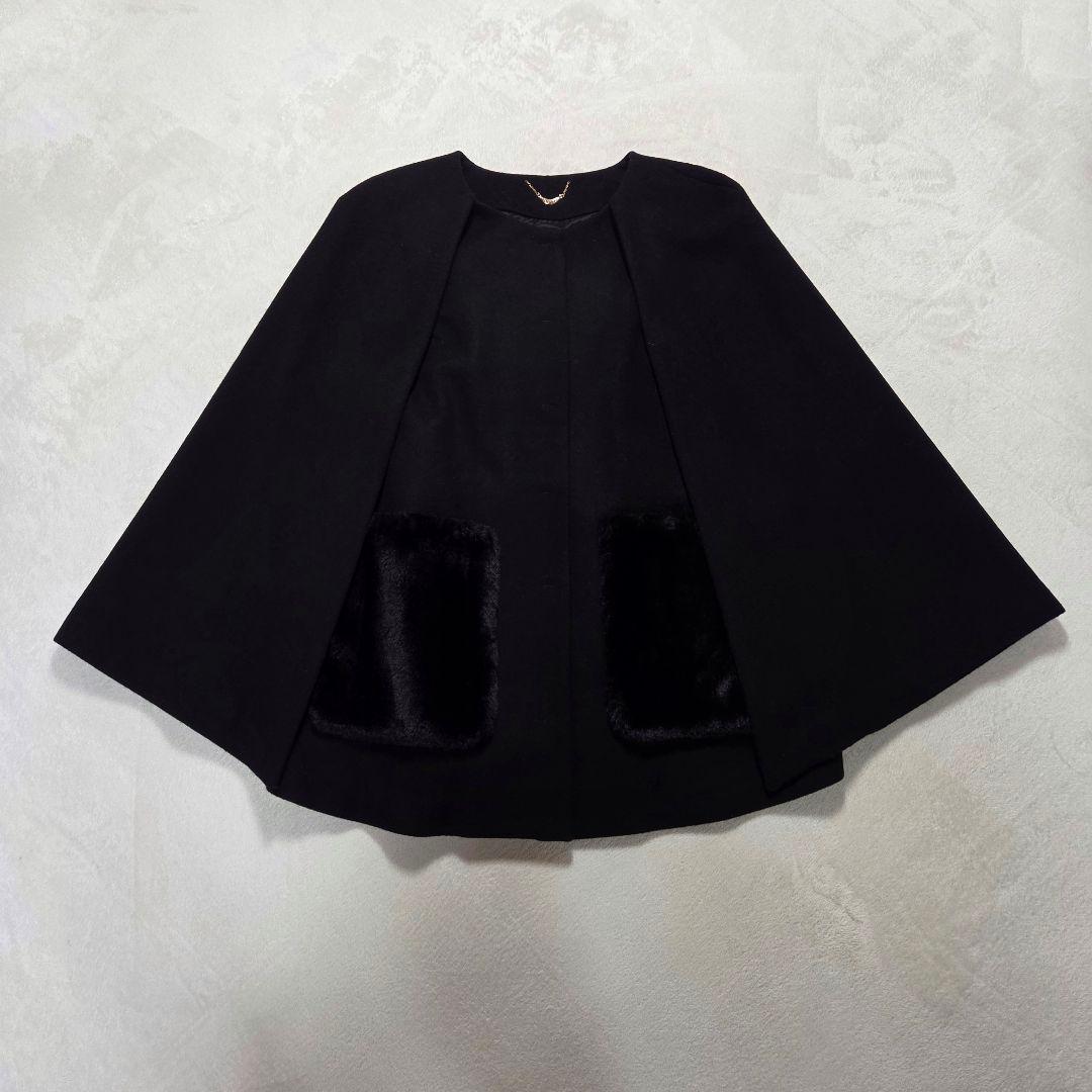 [新品タグ付き]Rose Tiara ポンチョコート 大きいサイズ ブラック